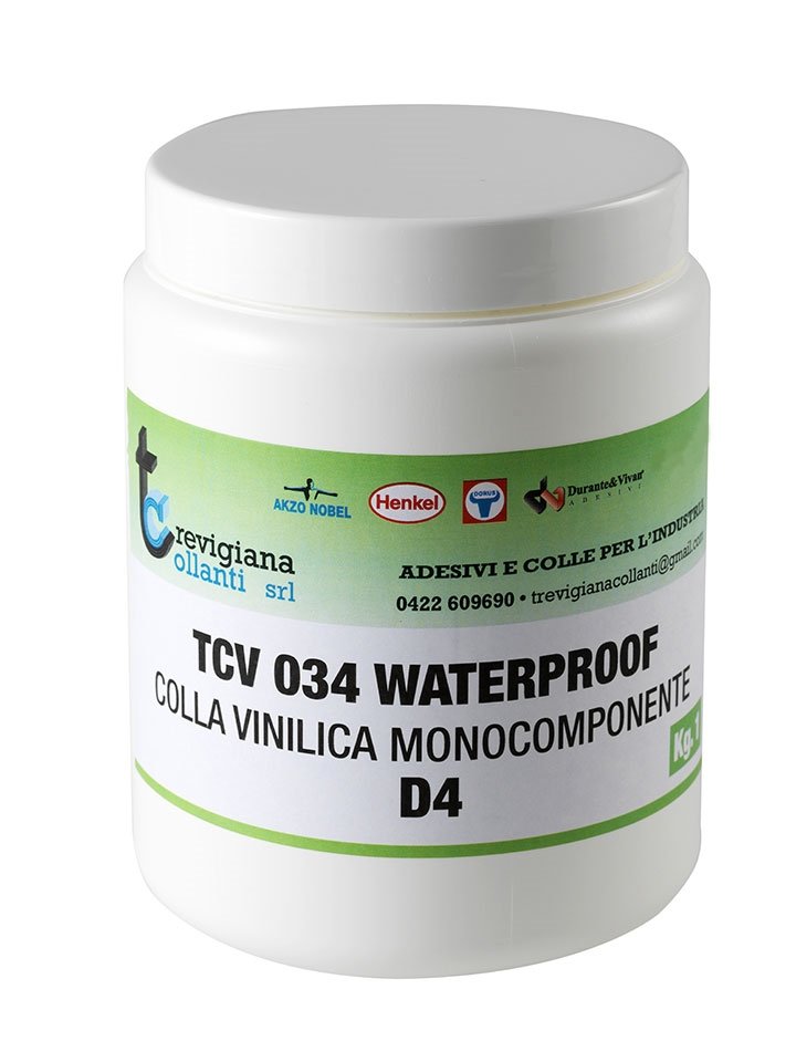 Colla vinilica monocomponente D4 per Legno - Resistente all'acqua 